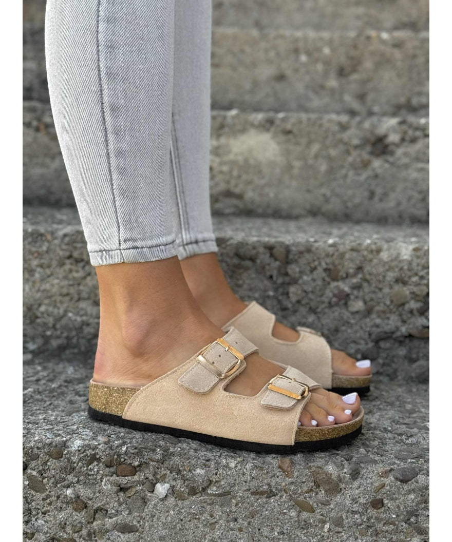 Sandalias LOSATO Ferrata Beige en Piel Natural