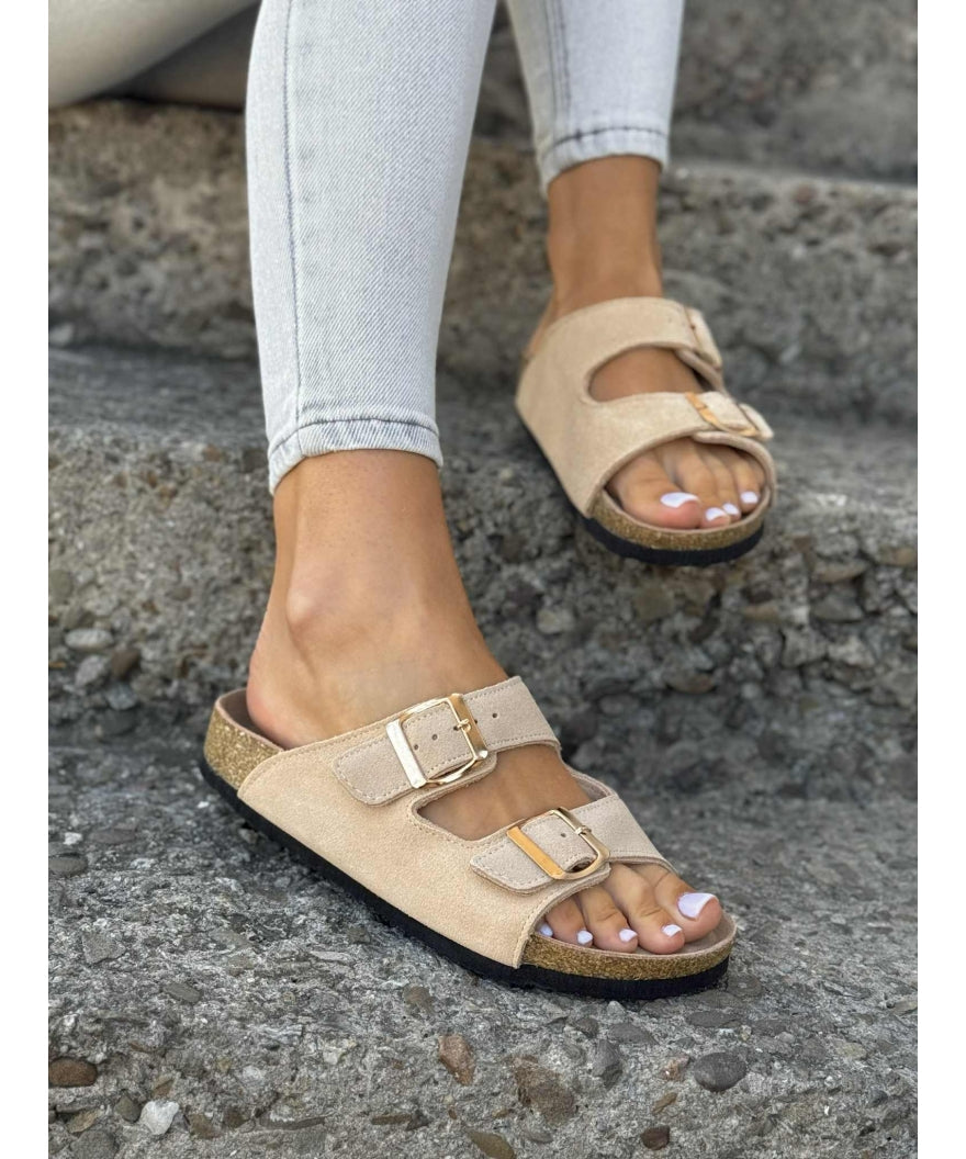 Sandalias LOSATO Ferrata Beige en Piel Natural