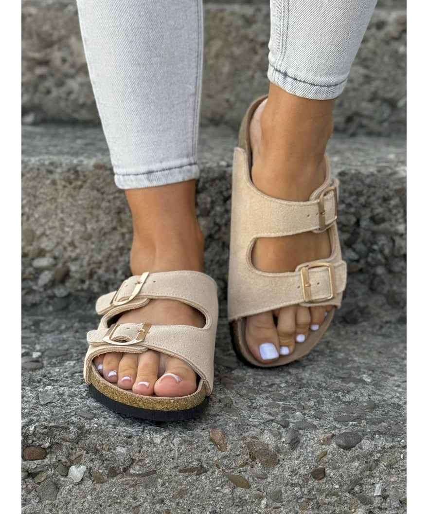 Sandalias LOSATO Ferrata Beige en Piel Natural