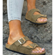 Sandalias LOSATO Ferrata Olive en Piel Natural