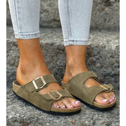 Sandalias LOSATO Ferrata Olive en Piel Natural