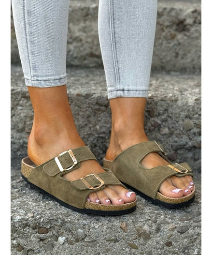 Sandalias LOSATO Ferrata Olive en Piel Natural