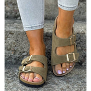 Sandalias LOSATO Ferrata Olive en Piel Natural