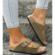 Sandalias LOSATO Ferrata Olive en Piel Natural