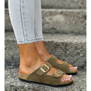 Sandalias LOSATO Ferrata Olive en Piel Natural