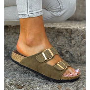 Sandalias LOSATO Ferrata Olive en Piel Natural