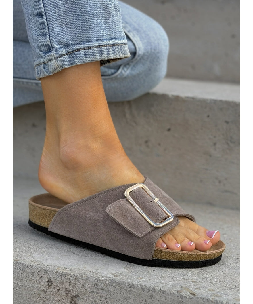 Sandalias LOSATO Miami Taupe en Piel Natural