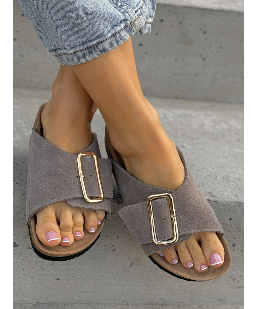 Sandalias LOSATO Miami Taupe en Piel Natural