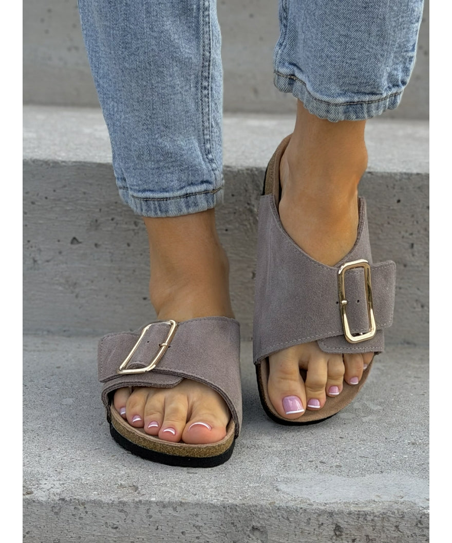 Sandalias LOSATO Miami Taupe en Piel Natural