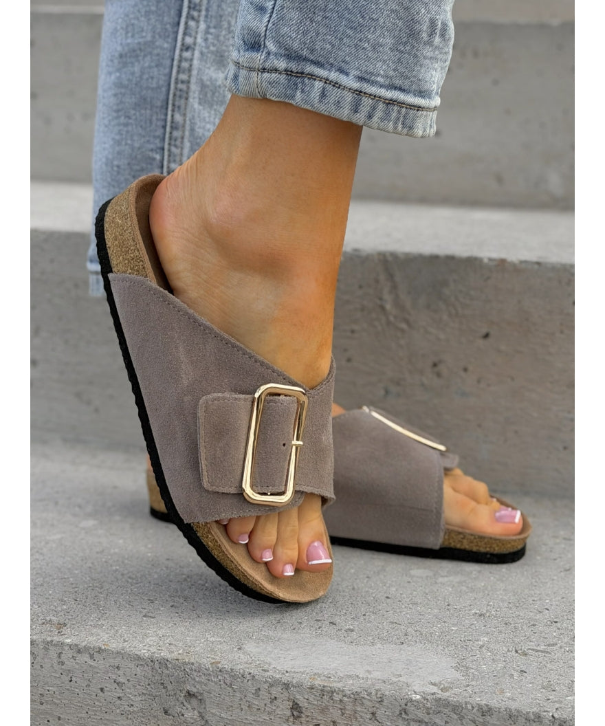Sandalias LOSATO Miami Taupe en Piel Natural