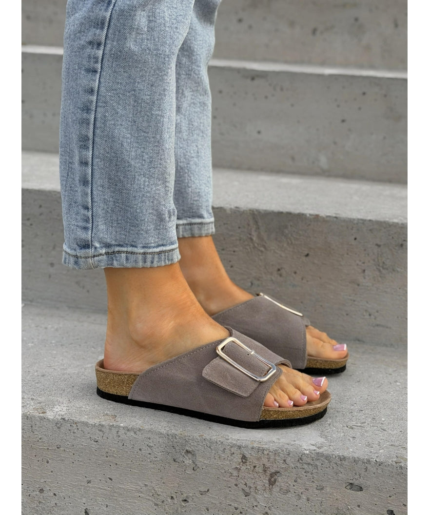 Sandalias LOSATO Miami Taupe en Piel Natural